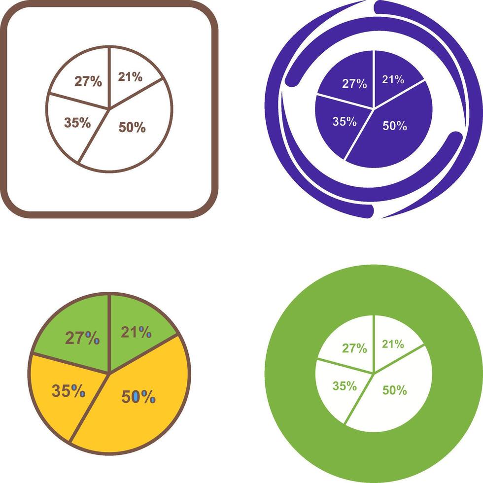 Pie Chart Icon Design vector