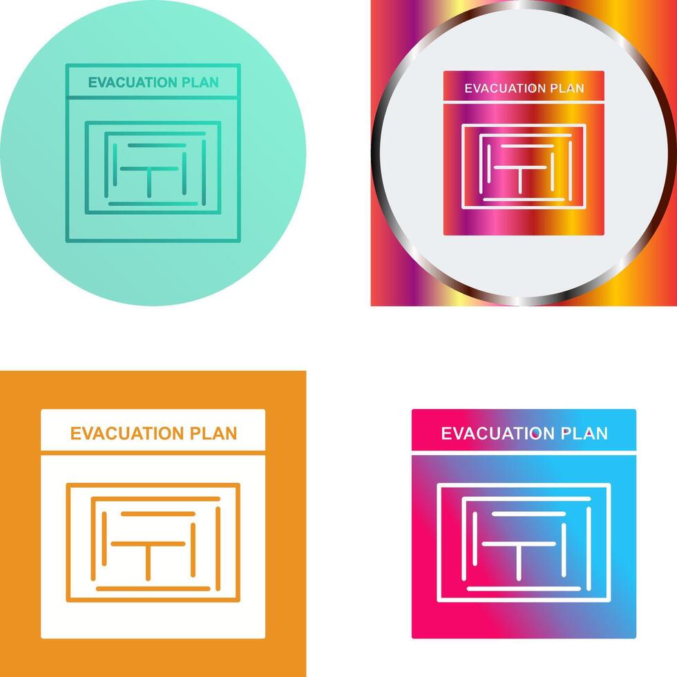 Evacuation Plan Icon Design vector