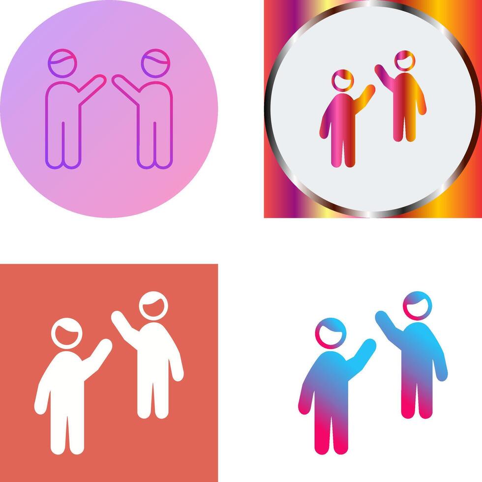 Waing to people Icon Design vector