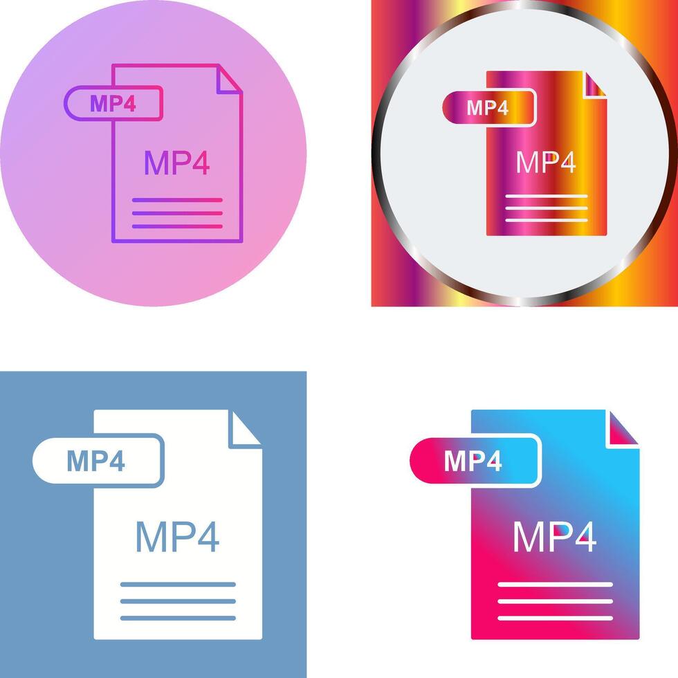 MP4 Icon Design vector
