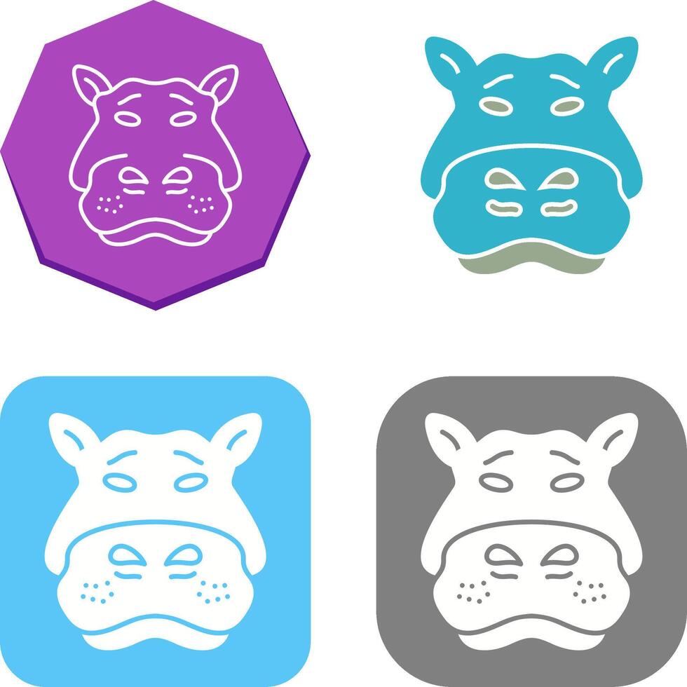 Hippo Icon Design vector