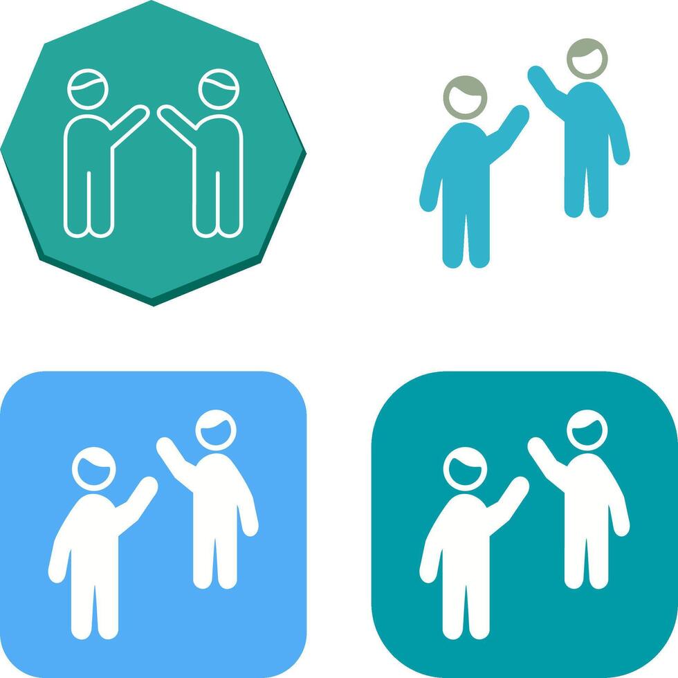 Waing to people Icon Design vector