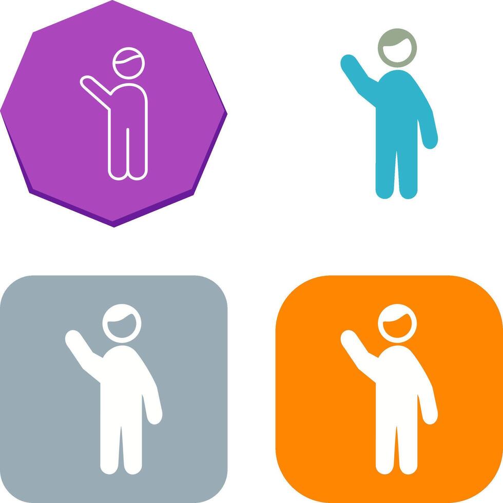 Waving to people Icon Design vector