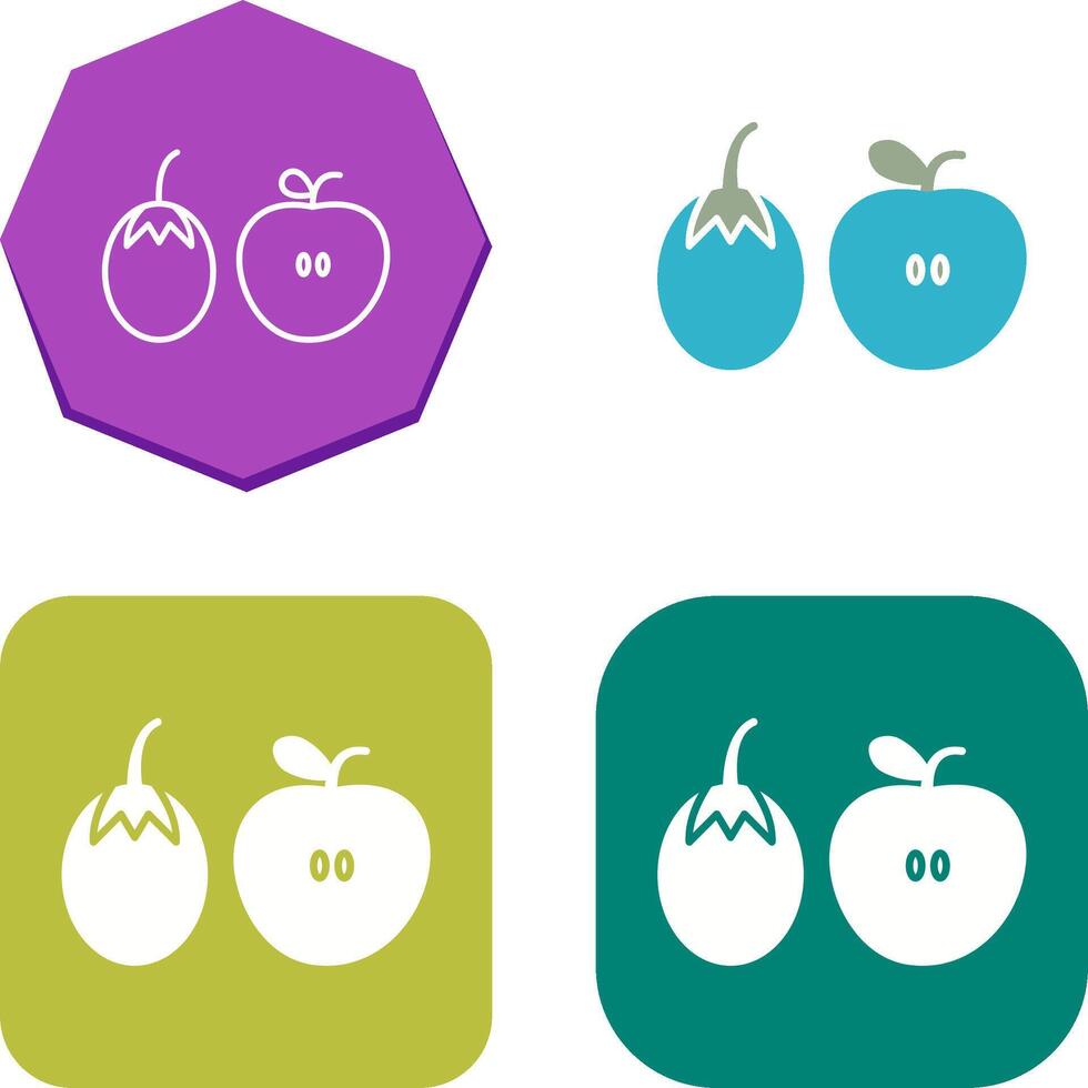 Fruits and VVegetables Icon Design vector