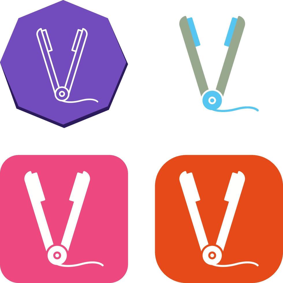 plancha de pelo icono diseño vector