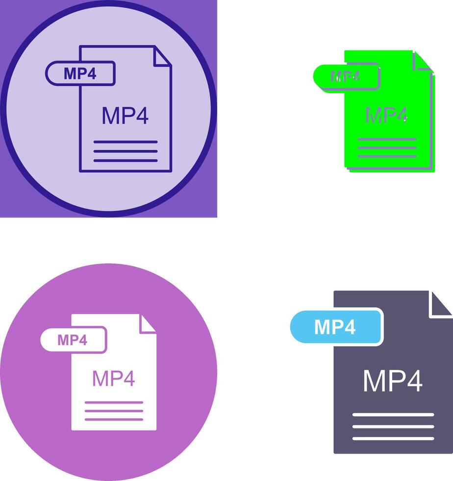 MP4 Icon Design vector