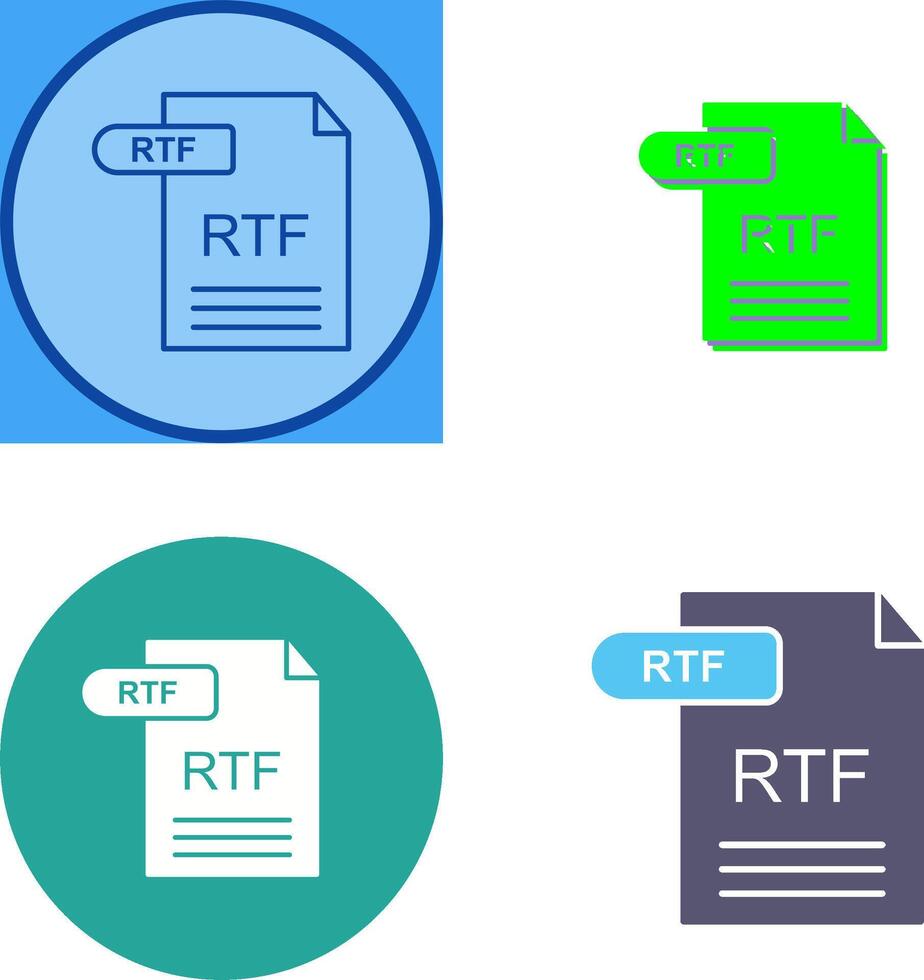 rtf icono diseño vector