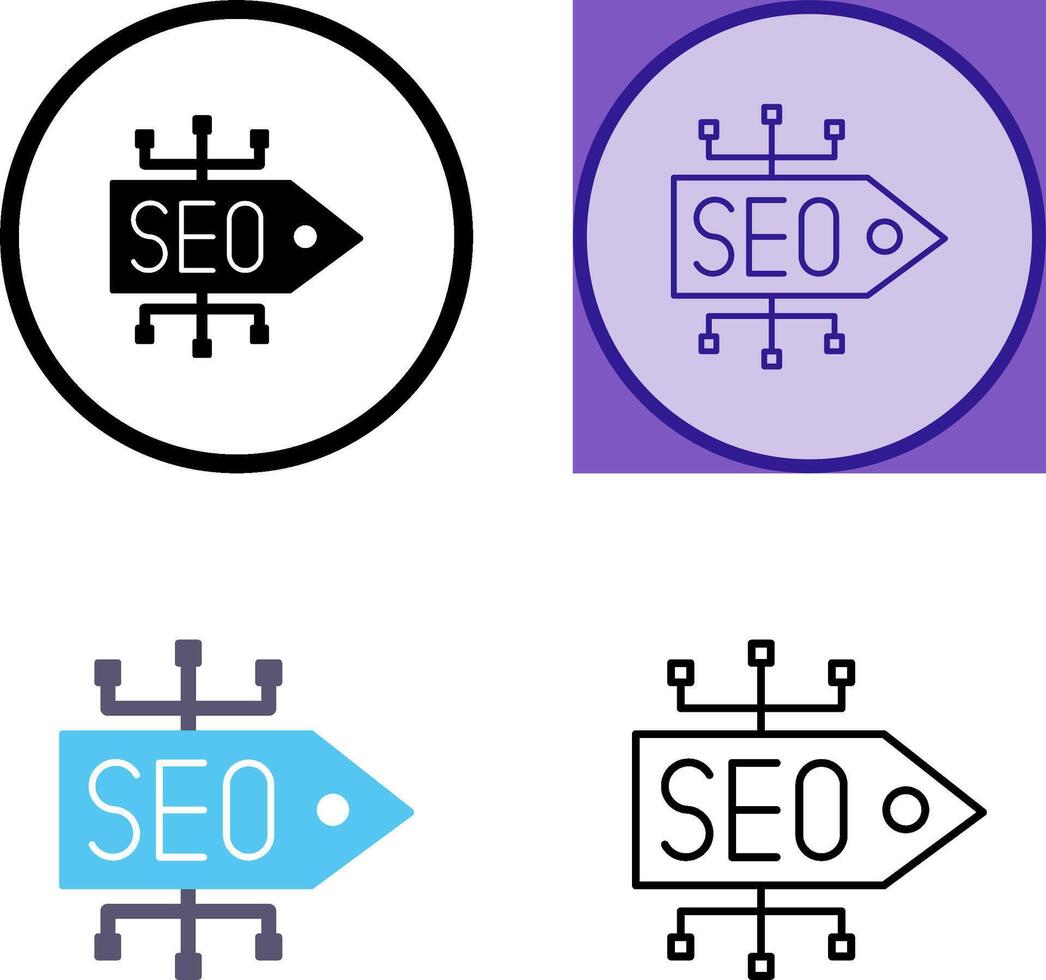 diseño de icono de etiqueta seo vector