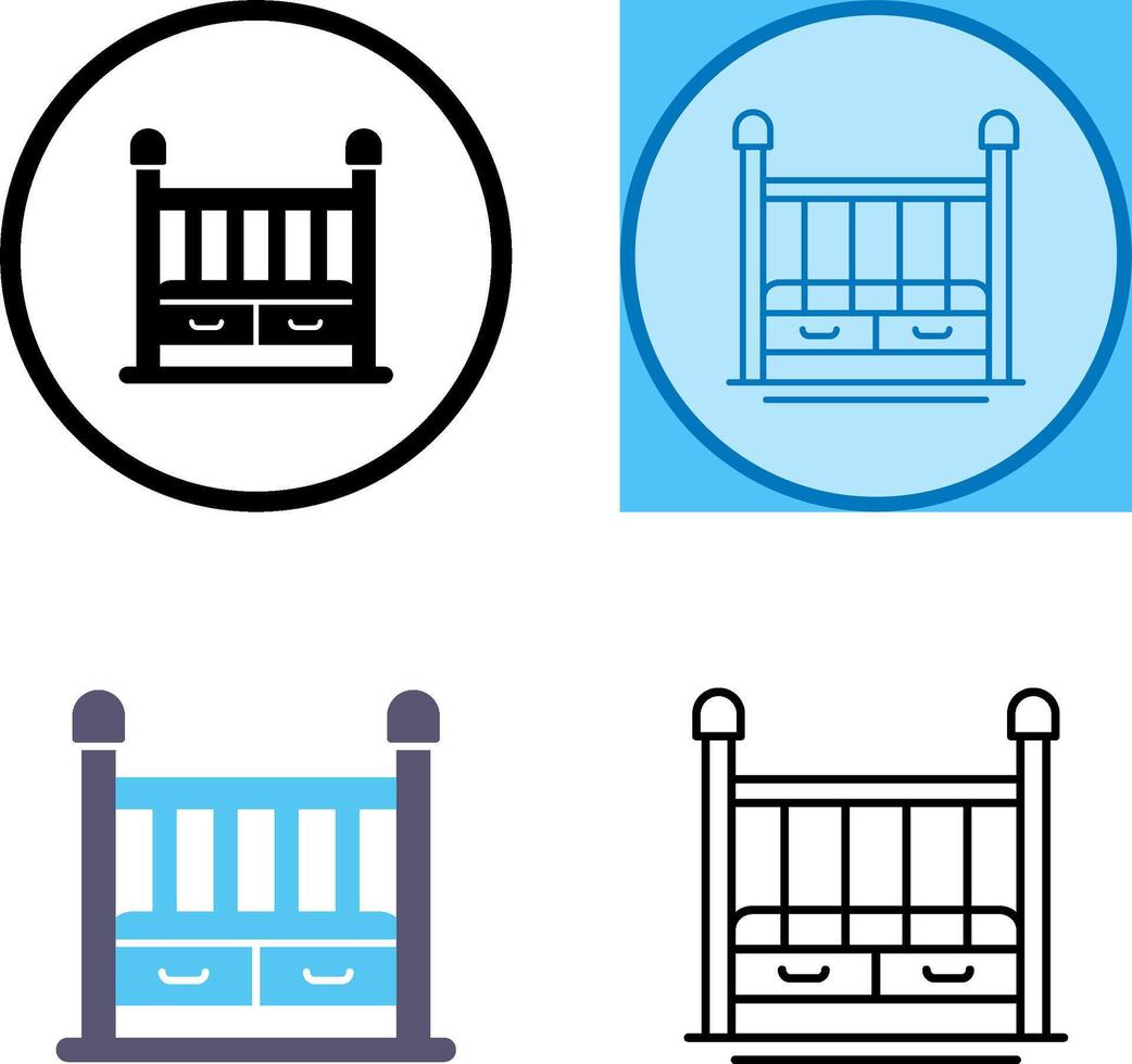 Baby Crib Icon Design vector