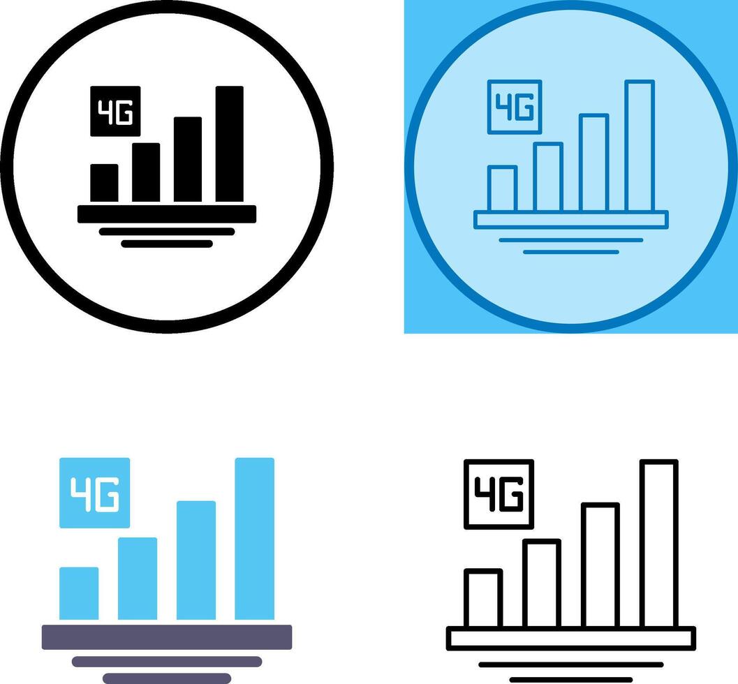 4G Icon Design vector