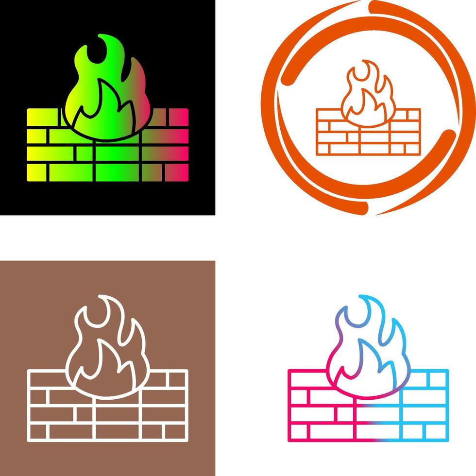 Firewall Icon Design vector
