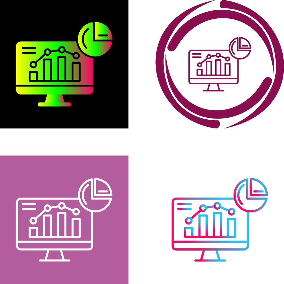 Monitoring Icon Design vector