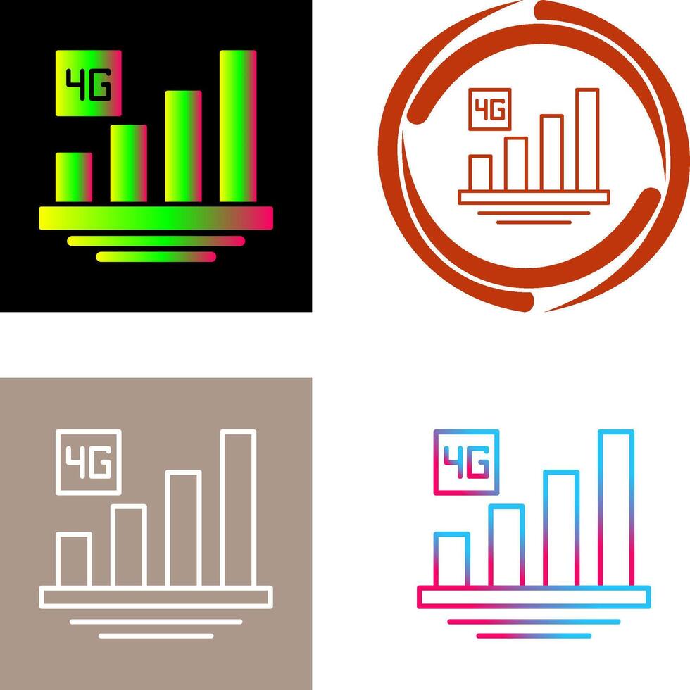 4G Icon Design vector