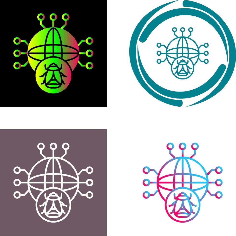 Global Malware Icon Design vector