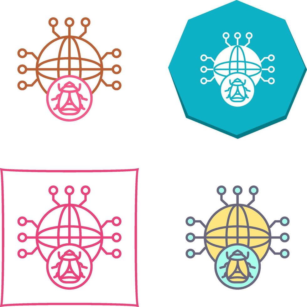 Global Malware Icon Design vector