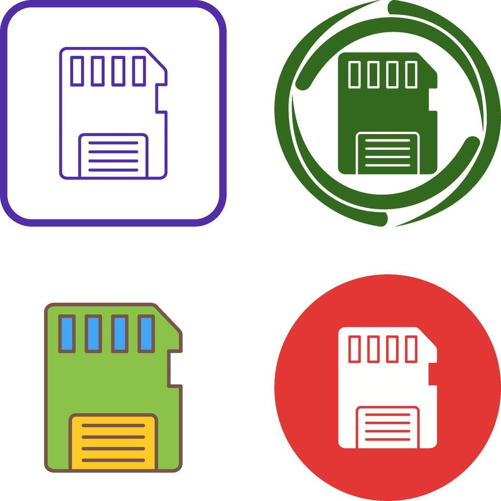 Memory Card Icon Design vector