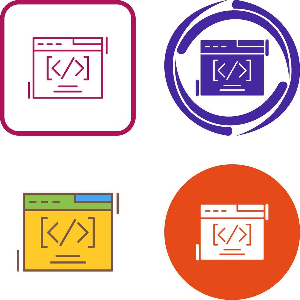 Web Coding Icon Design vector