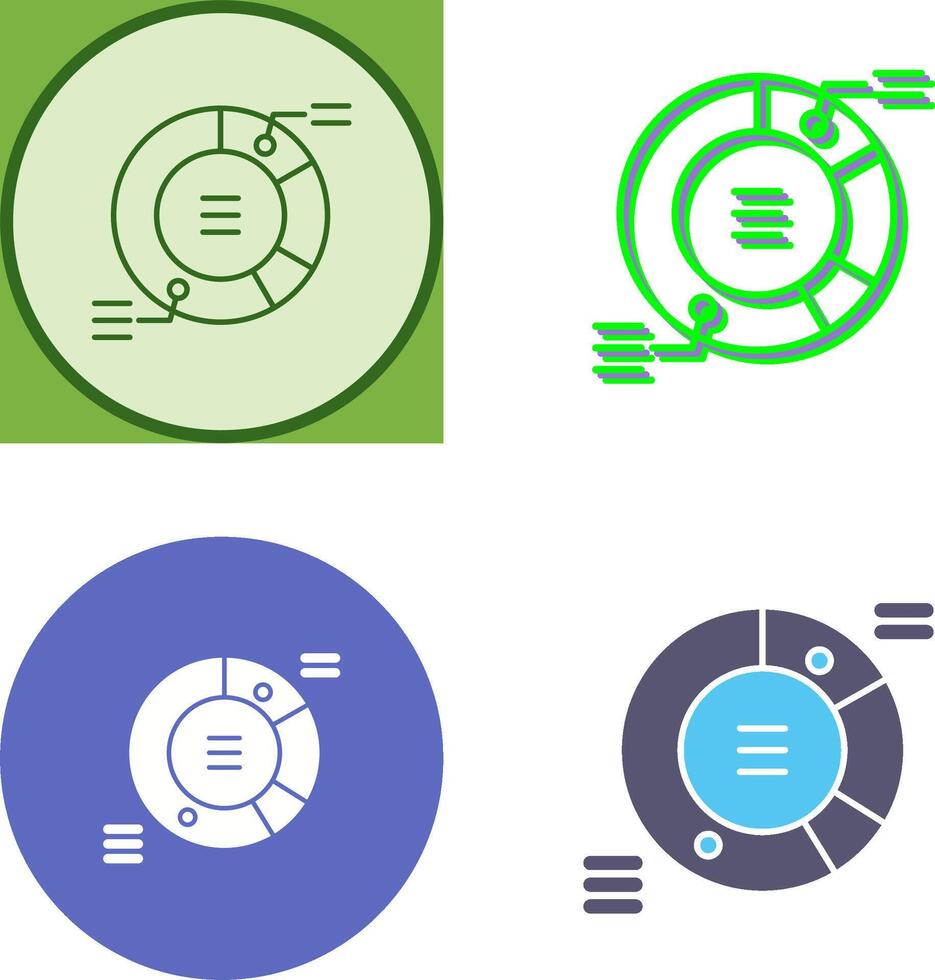 Pie Chart Icon Design vector
