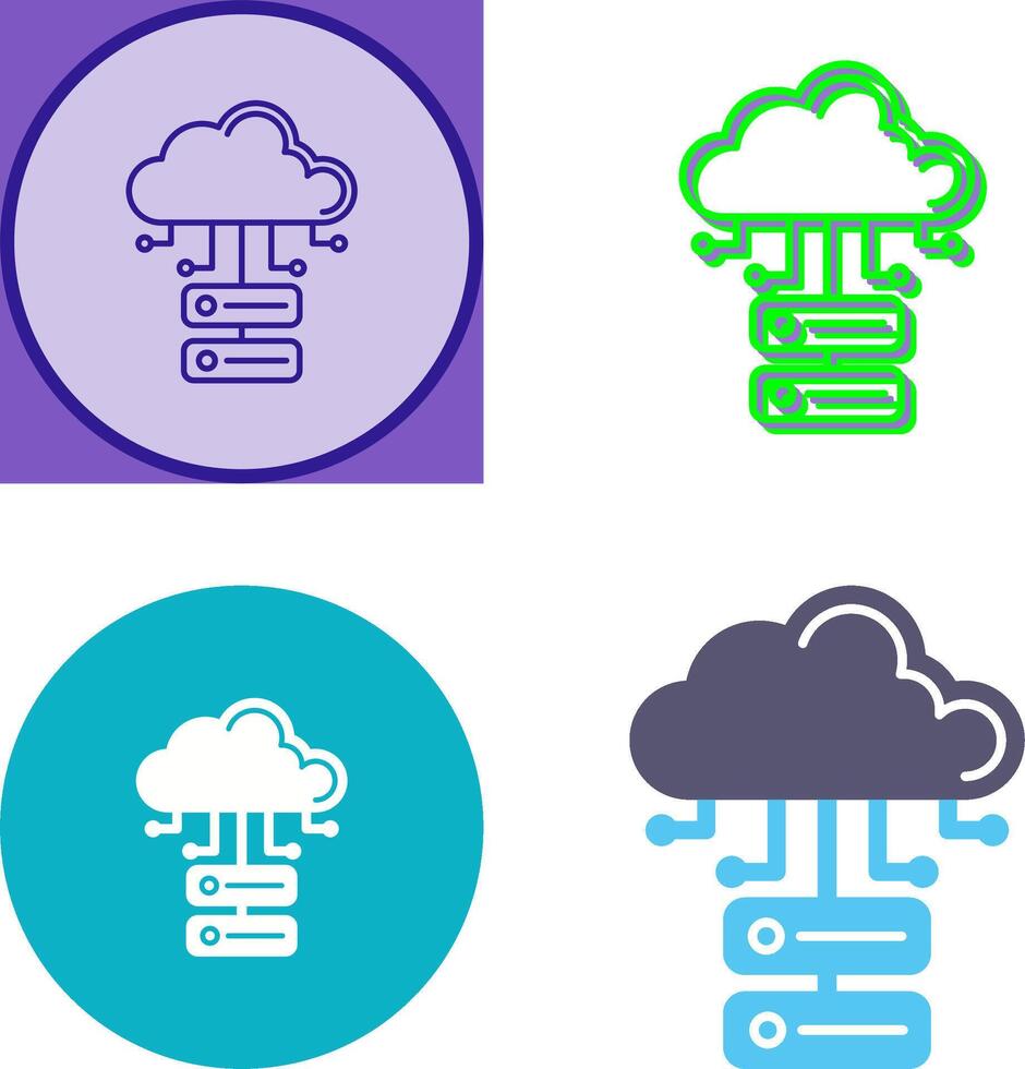 Cloud Database Icon Design vector