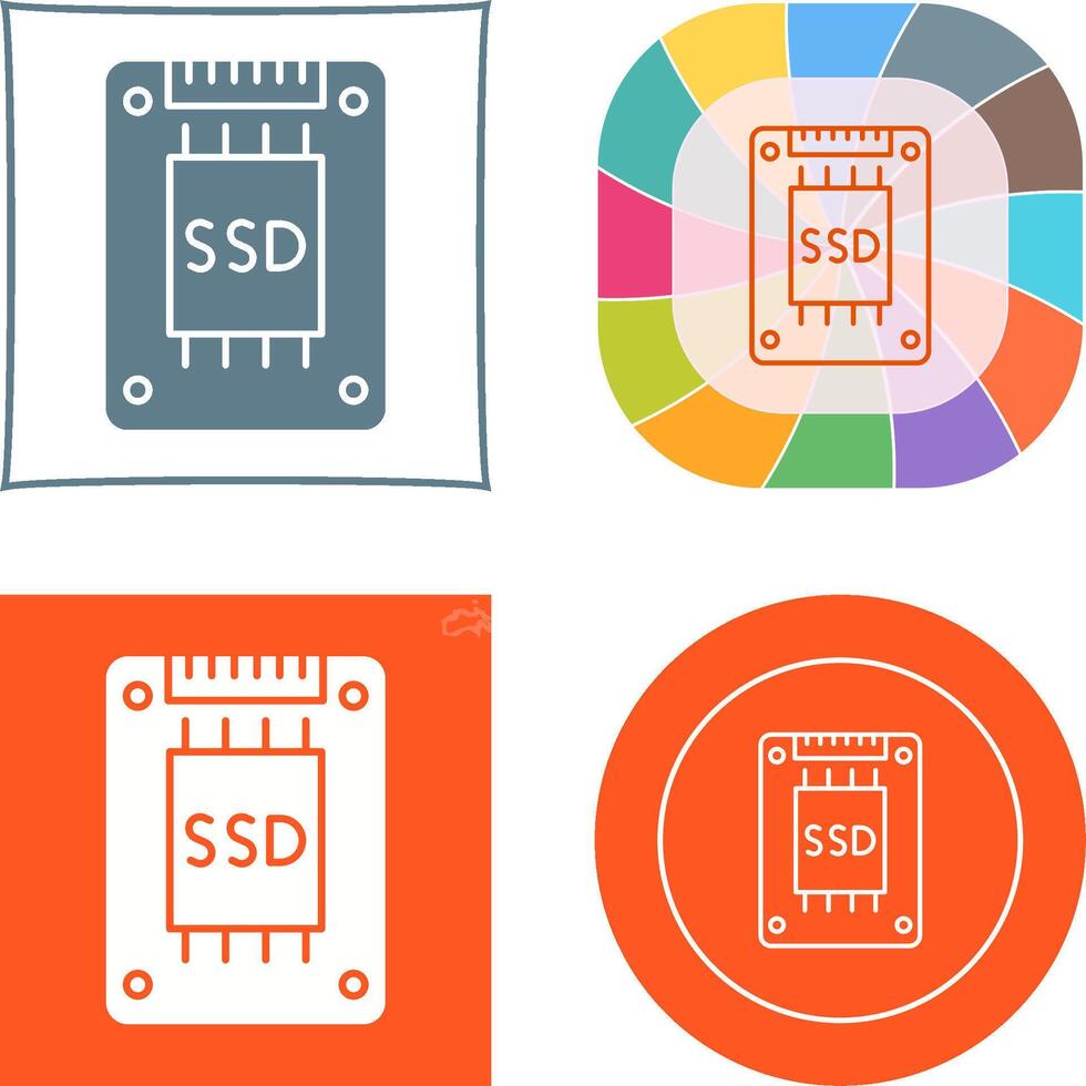 Ssd Icon Design vector