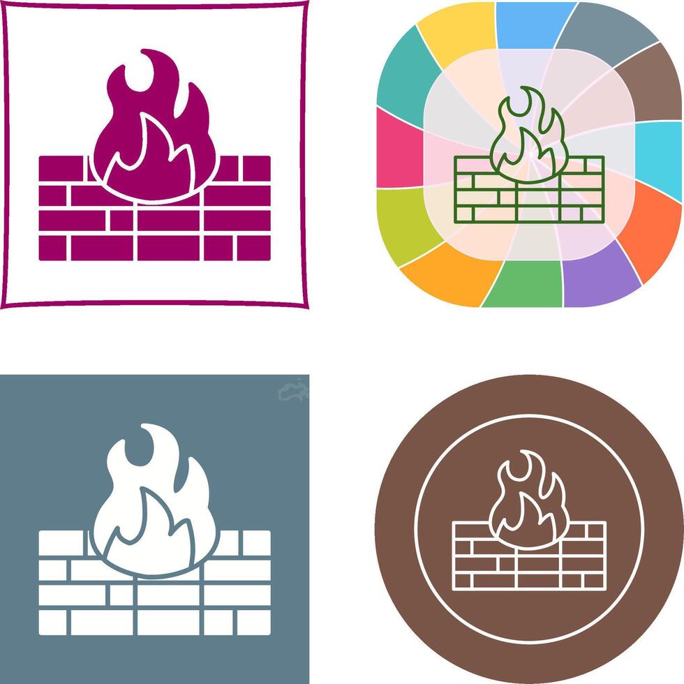 Firewall Icon Design vector