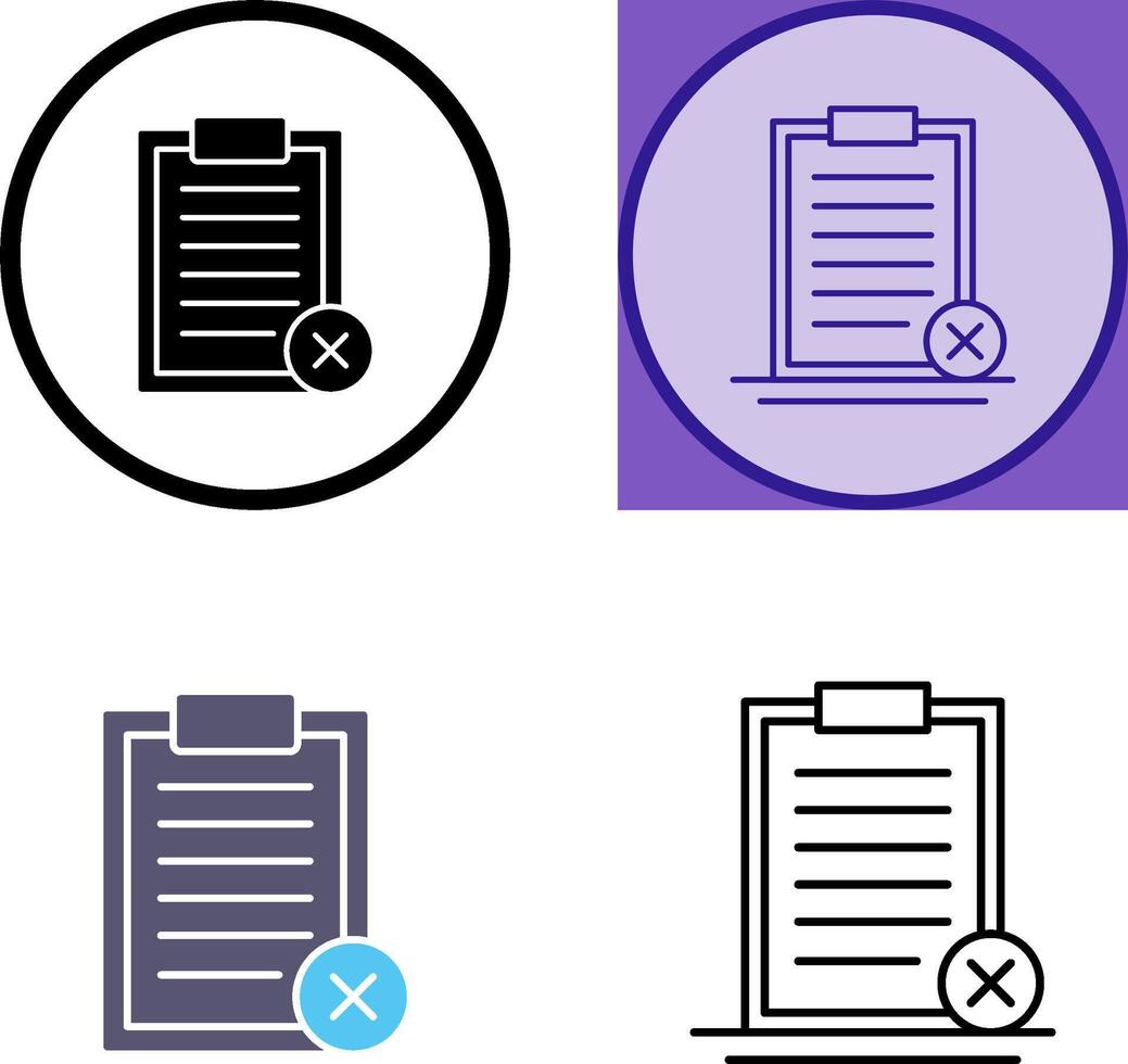 Rejected Icon Design vector