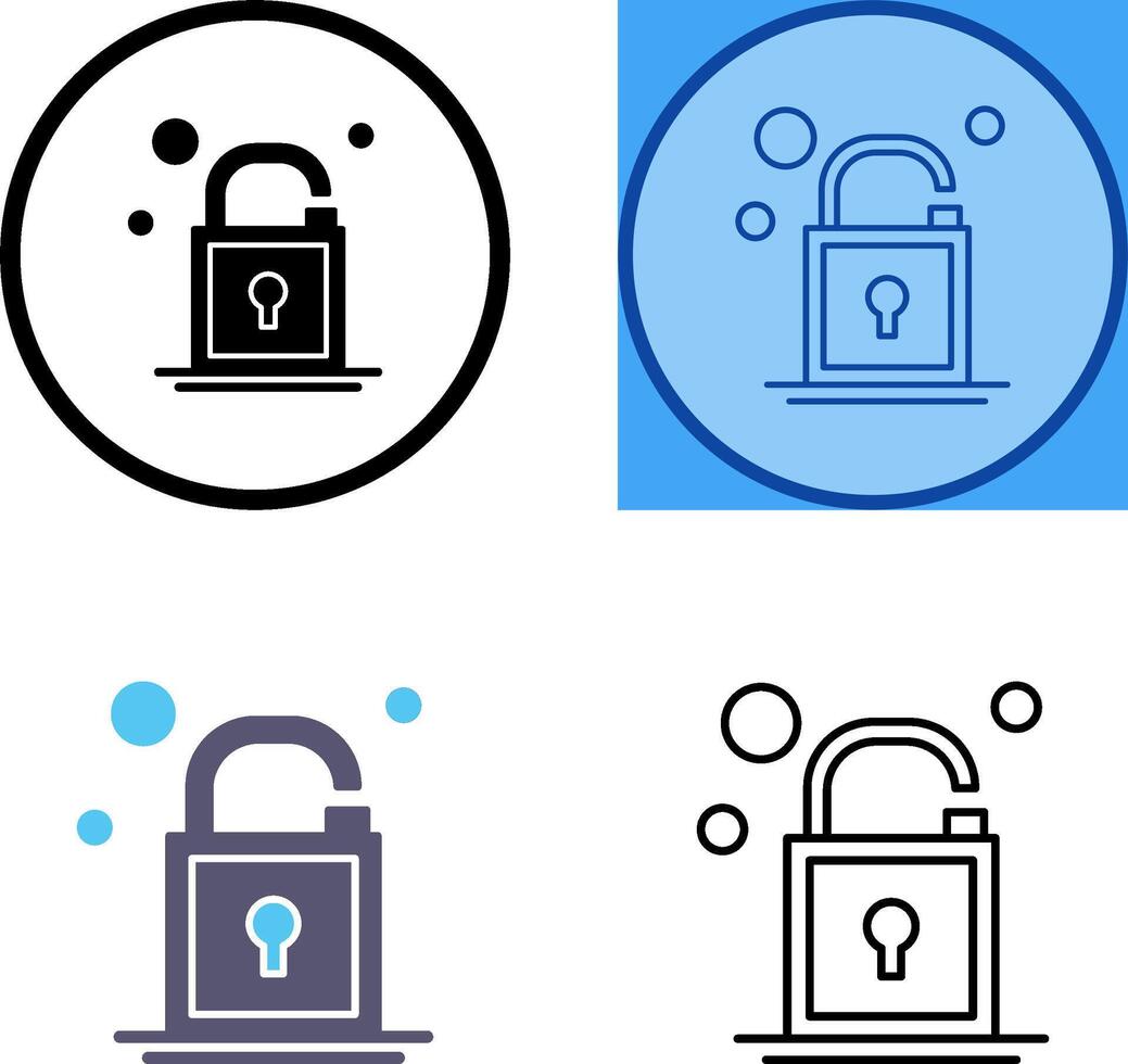 Open Lock Icon Design vector