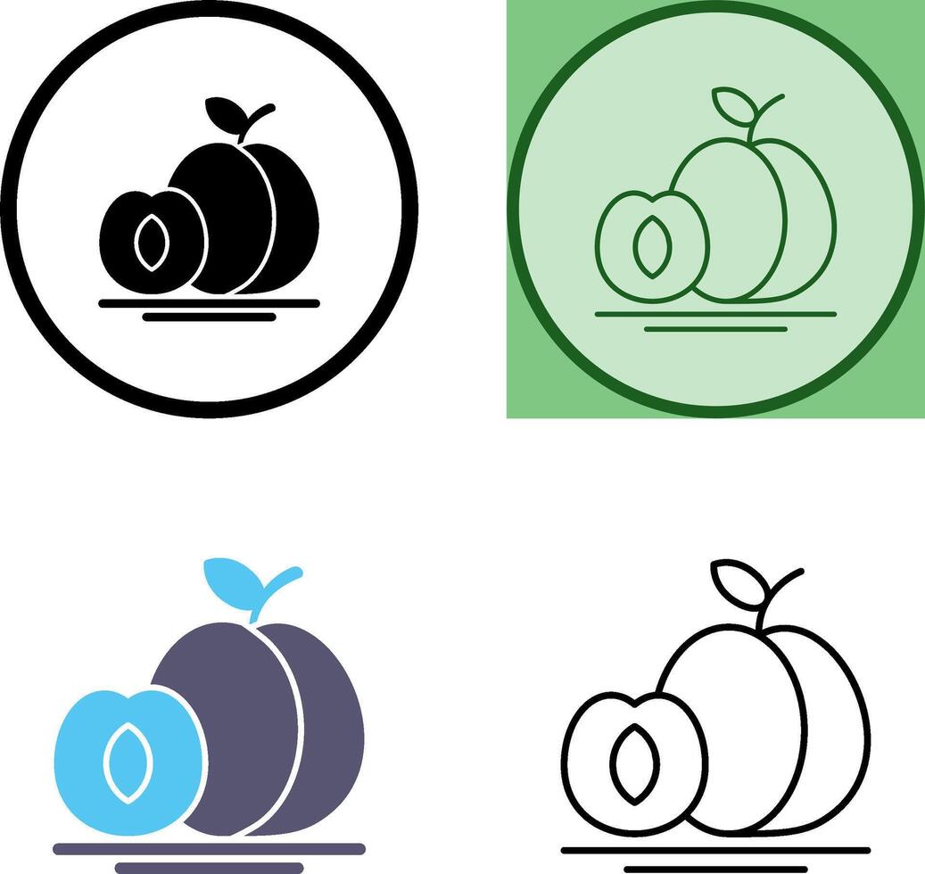 Apricot Icon Design vector