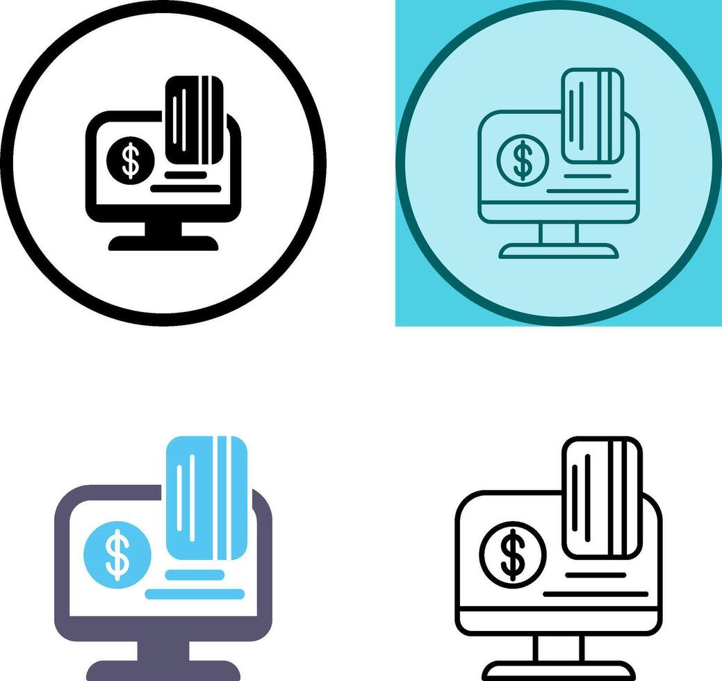 diseño de icono de pago en línea vector