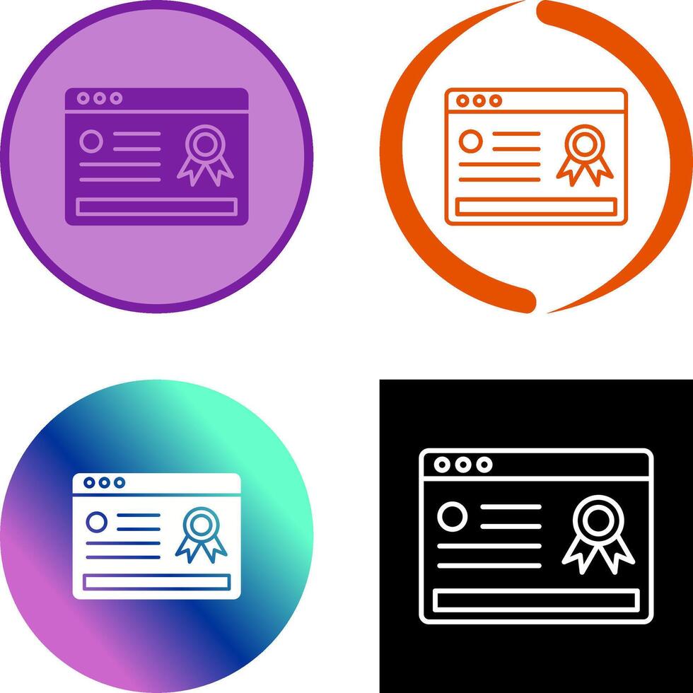 Online Certificate Icon Design vector