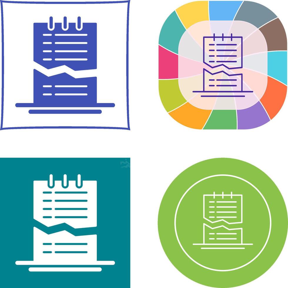 Corrupted List Icon Design vector