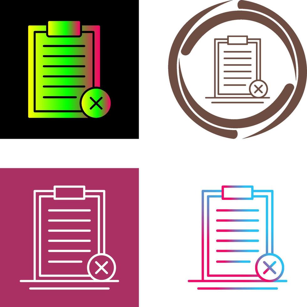 Rejected Icon Design vector