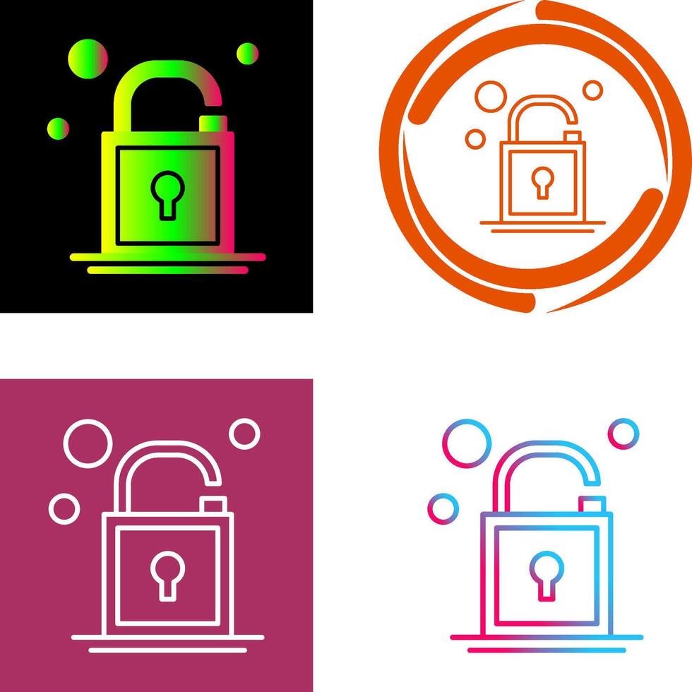 Open Lock Icon Design vector