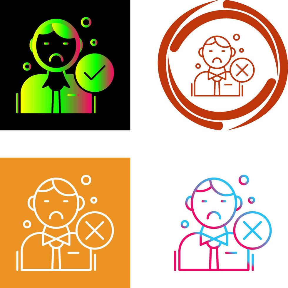 Rejected Icon Design vector