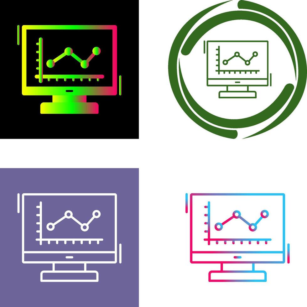 Line Chart Icon Design vector