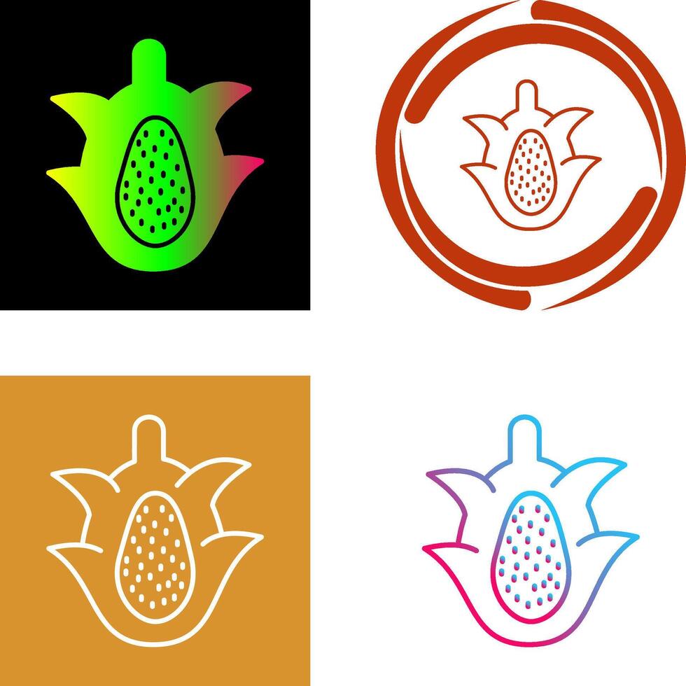Dragon Fruit Icon Design vector