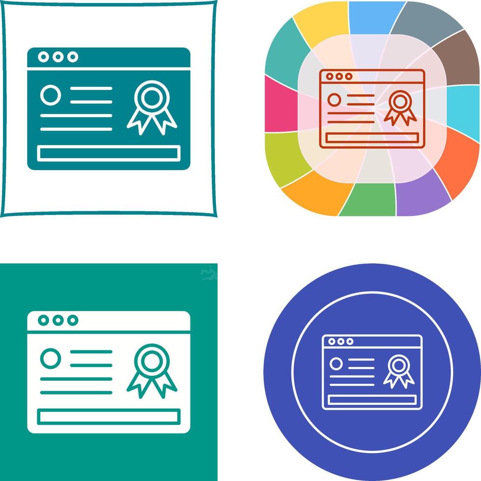 Online Certificate Icon Design vector