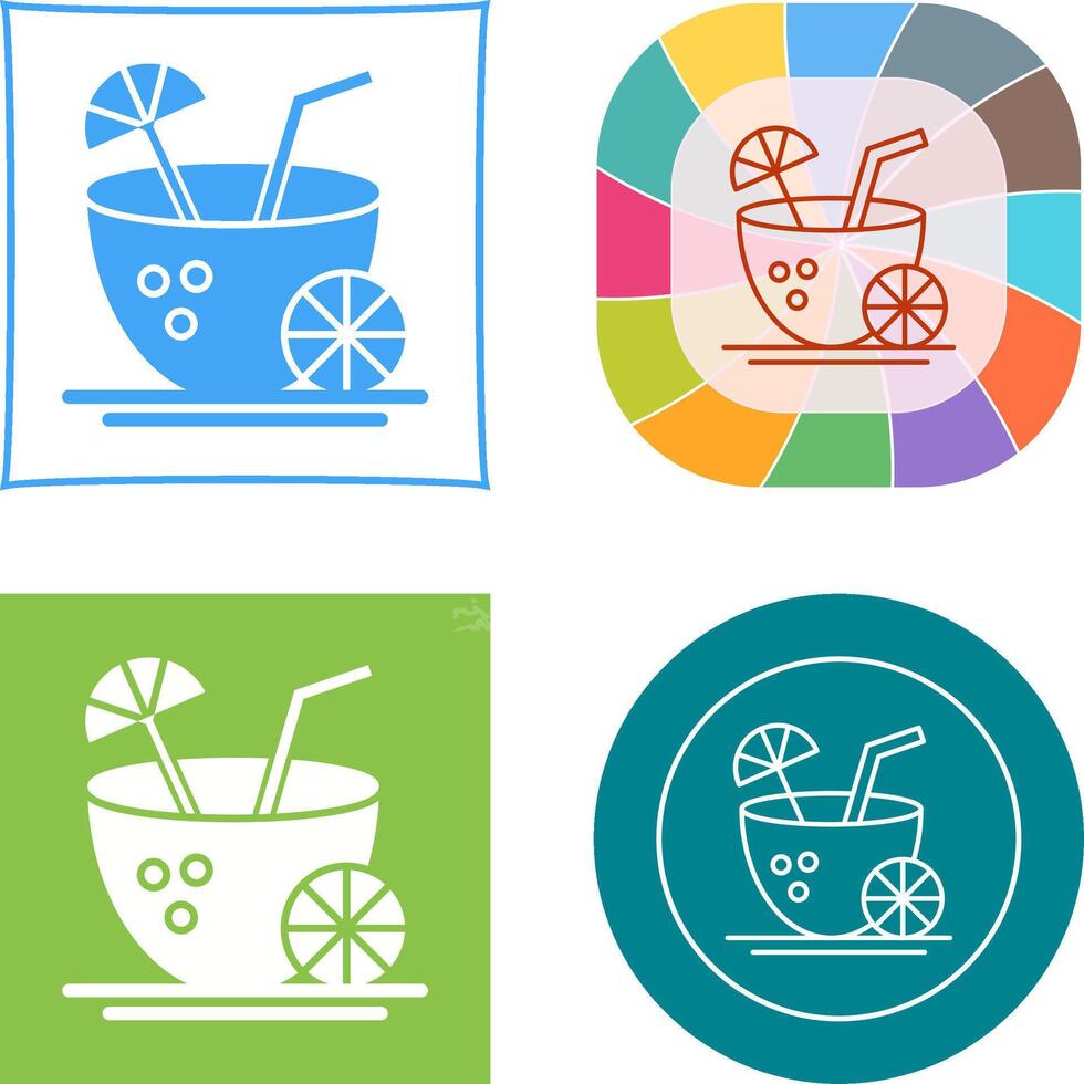 Coconut Drink Icon Design vector