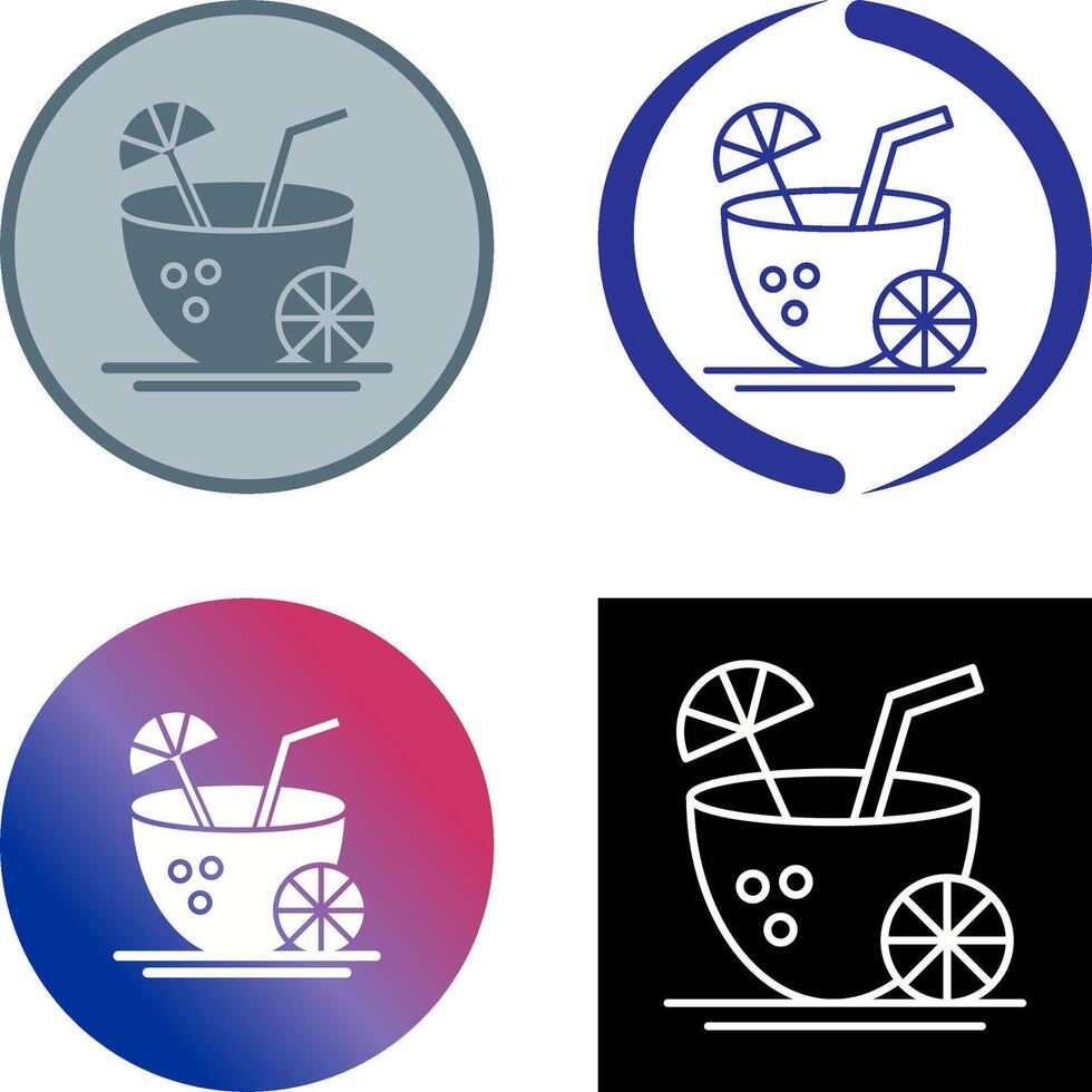 Coconut Drink Icon Design vector