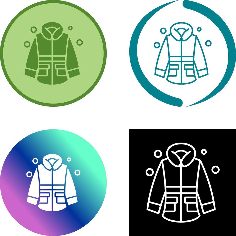 Winter Jacket Icon Design vector