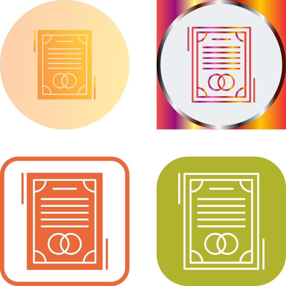Wedding Contract Icon Design vector