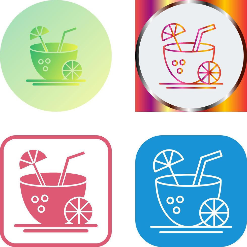 Coconut Drink Icon Design vector