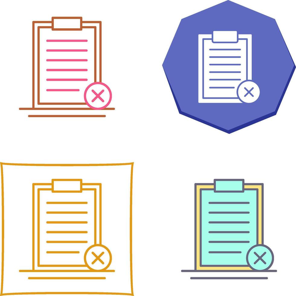 Rejected Icon Design vector