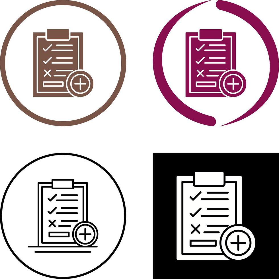 Medical Examination List Icon Design vector