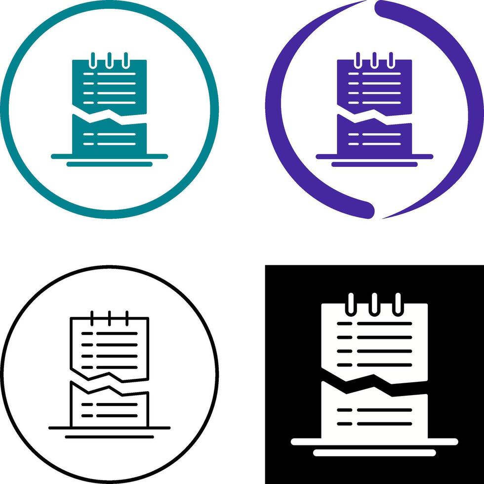 Corrupted List Icon Design vector