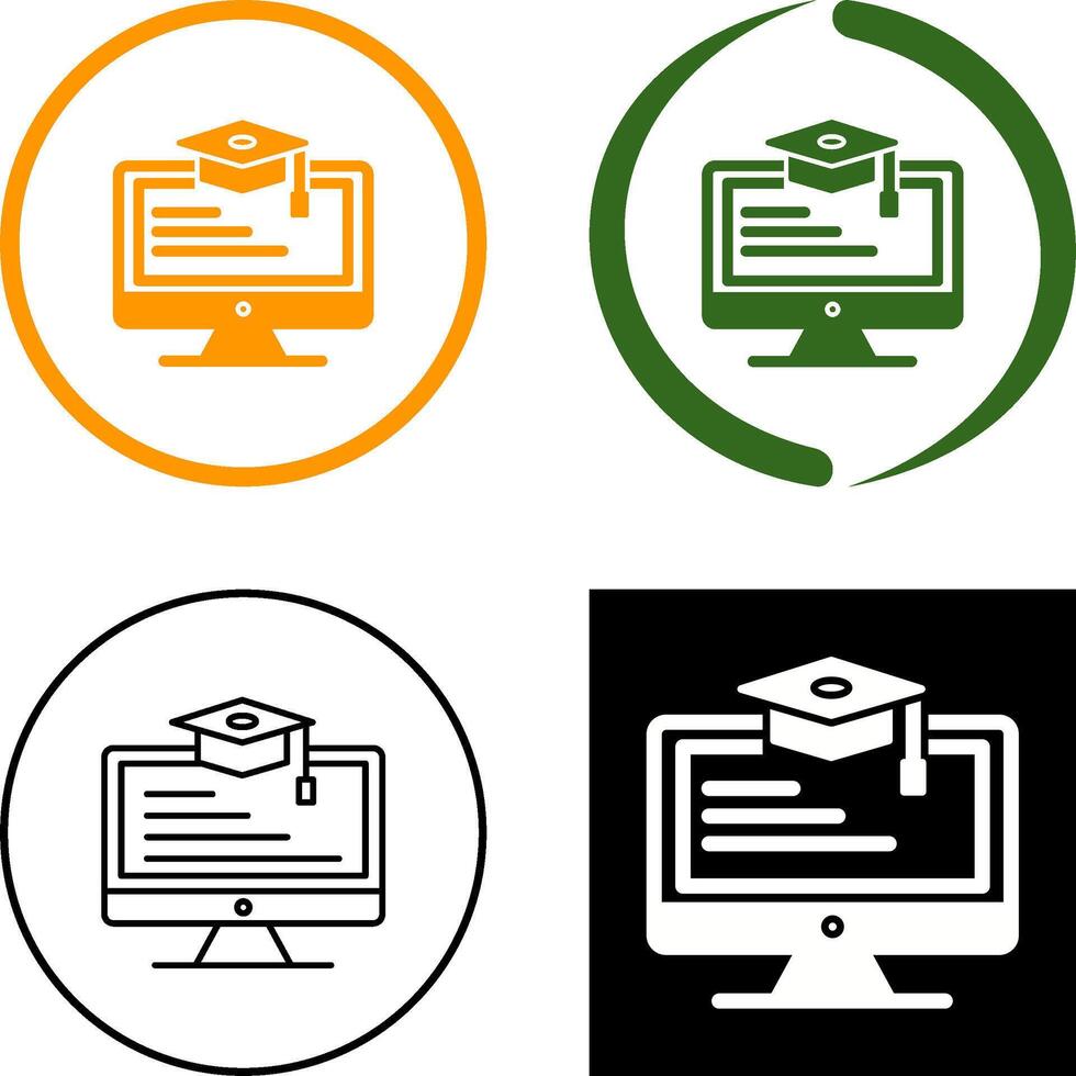 Online Learning Icon Design vector