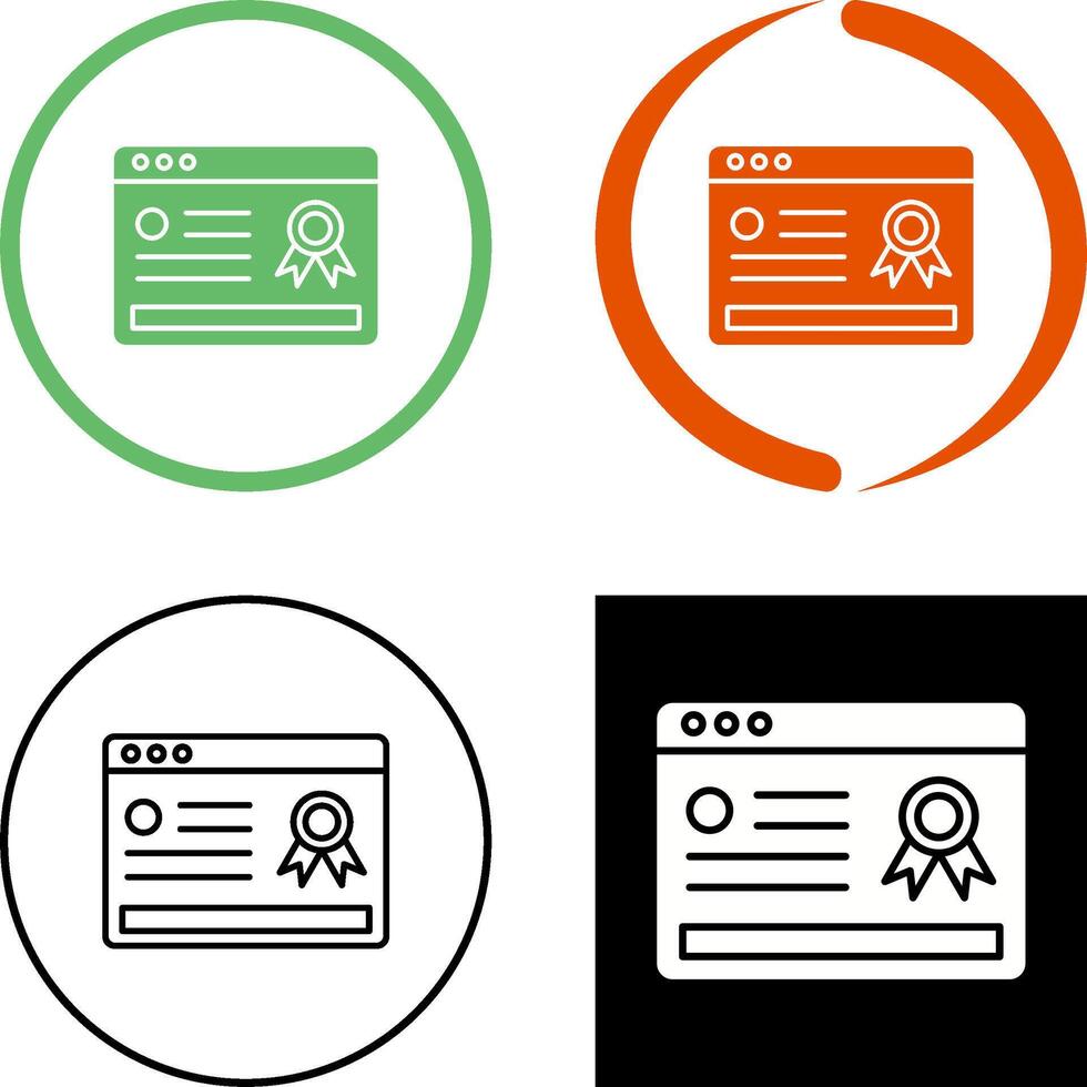 Online Certificate Icon Design vector