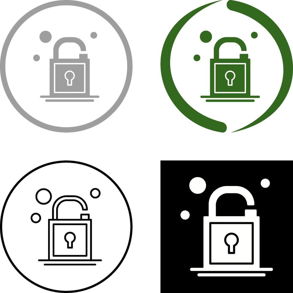Open Lock Icon Design vector