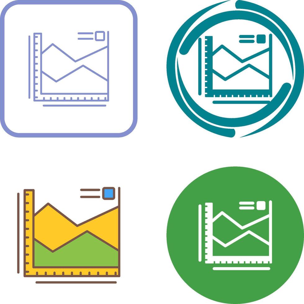 Spline Chart Icon Design vector