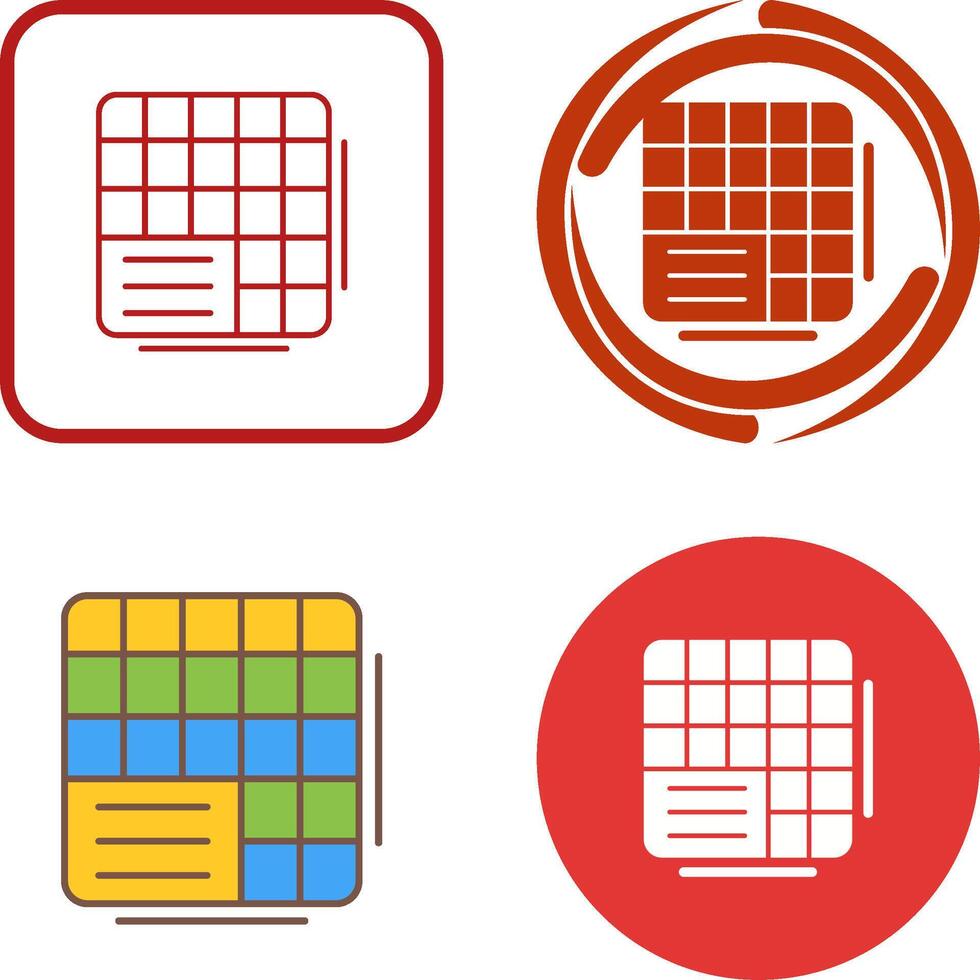 Table Data Icon Design vector